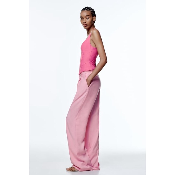 NWOT Zara Linen Blend Corset Top - Picture 3 of 4